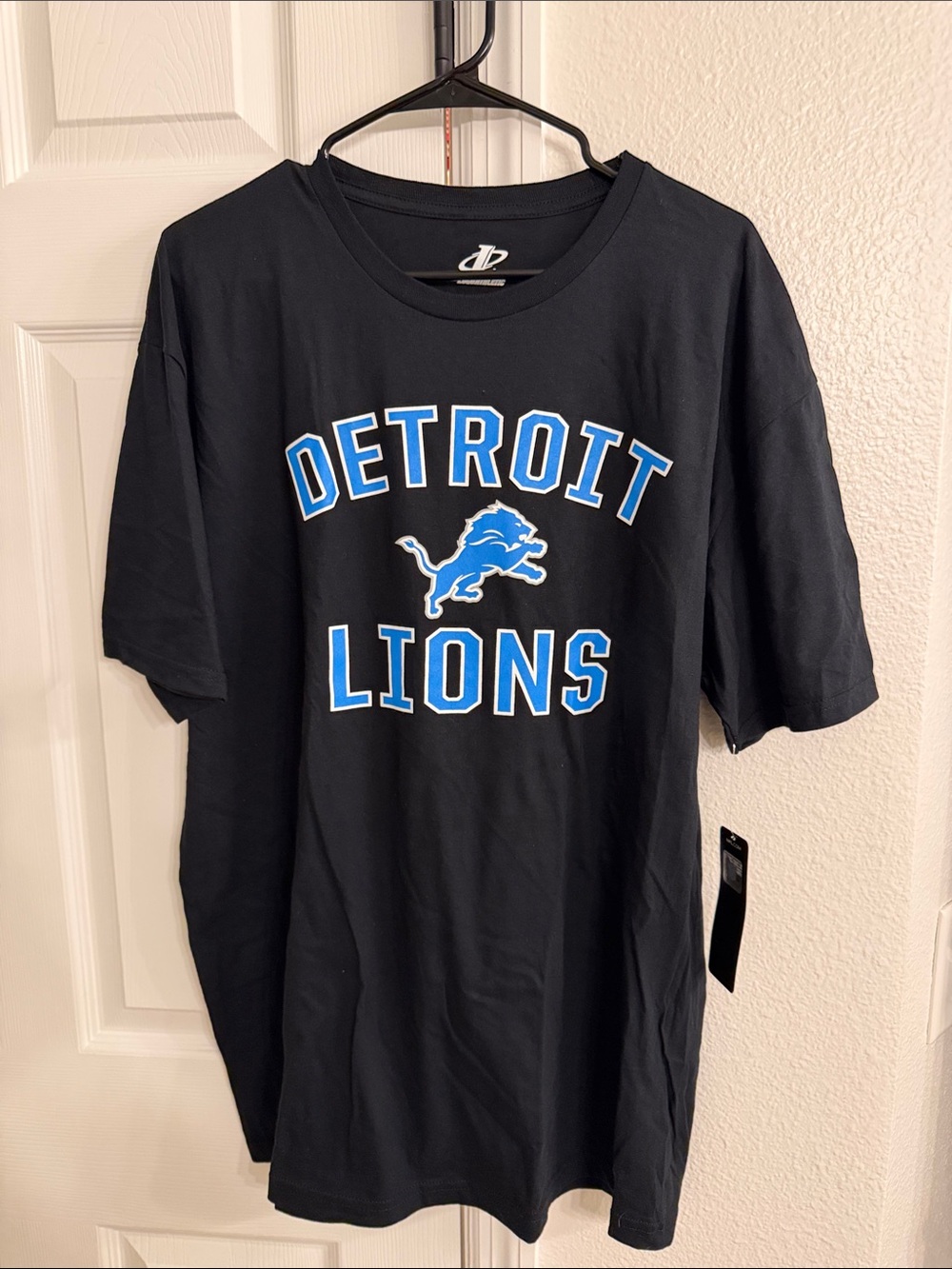 Fanatics Black Detroit Lions Graphic Tee with Blue Logo